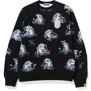 Bape Black Tiger Print Men's Sweater